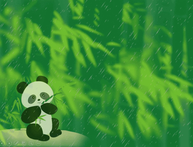 熊猫吃着雨后春笋――大熊猫PPT模板